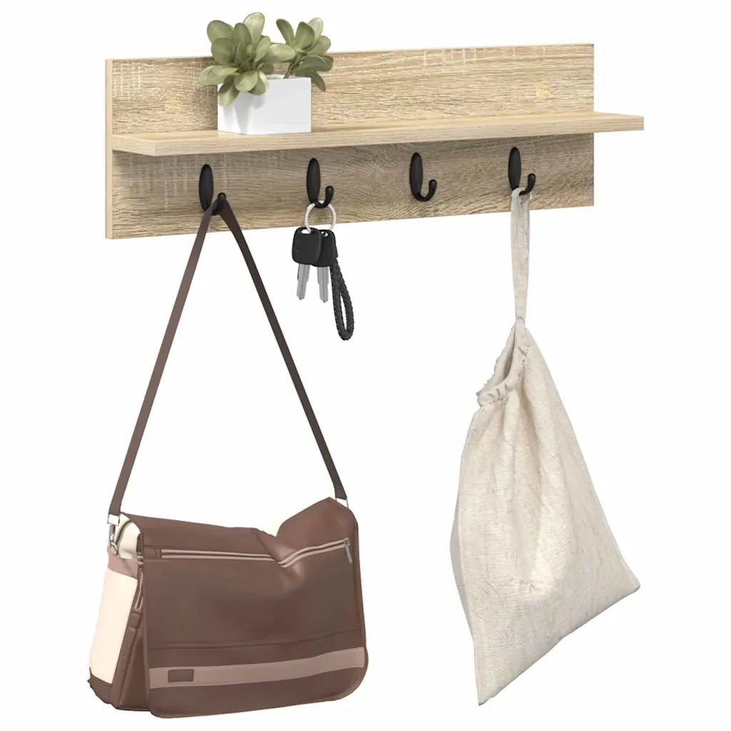 Appendiabiti a muro A parete Rovere Sonoma 60 x 10,5 x 18 cm 874389