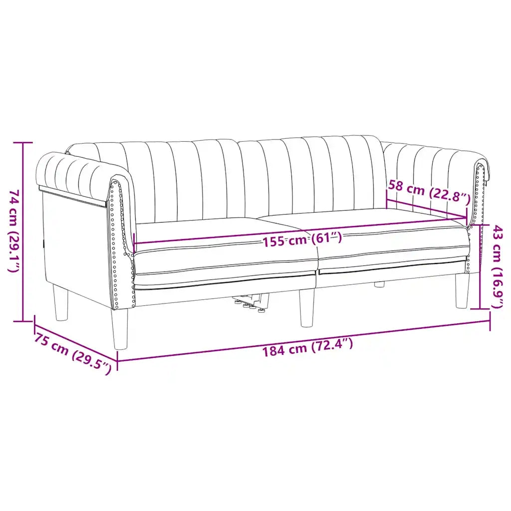 Set di Divani 3 pz Marrone in Velluto 3209218