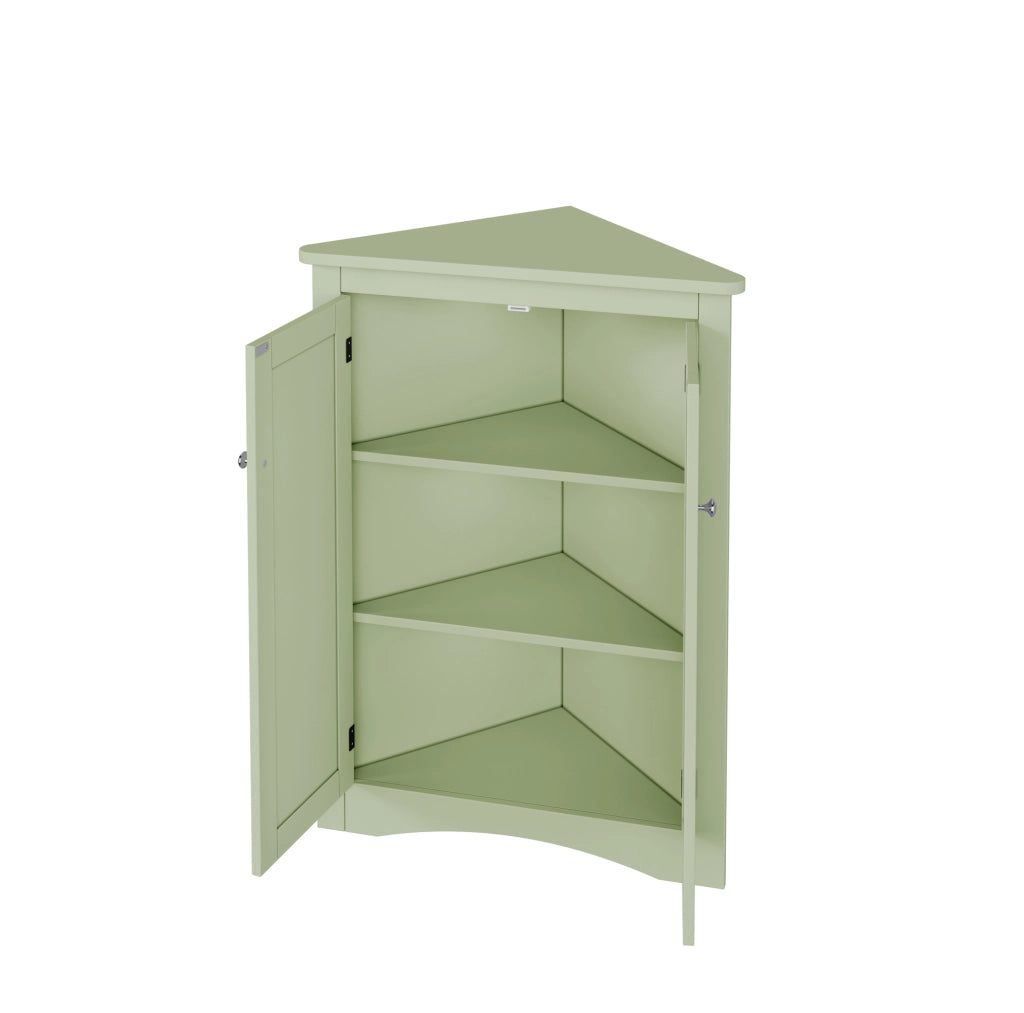 Mobile angolare freestanding a 2 ante; 61;5 × 80 cm; MDF laccato verde