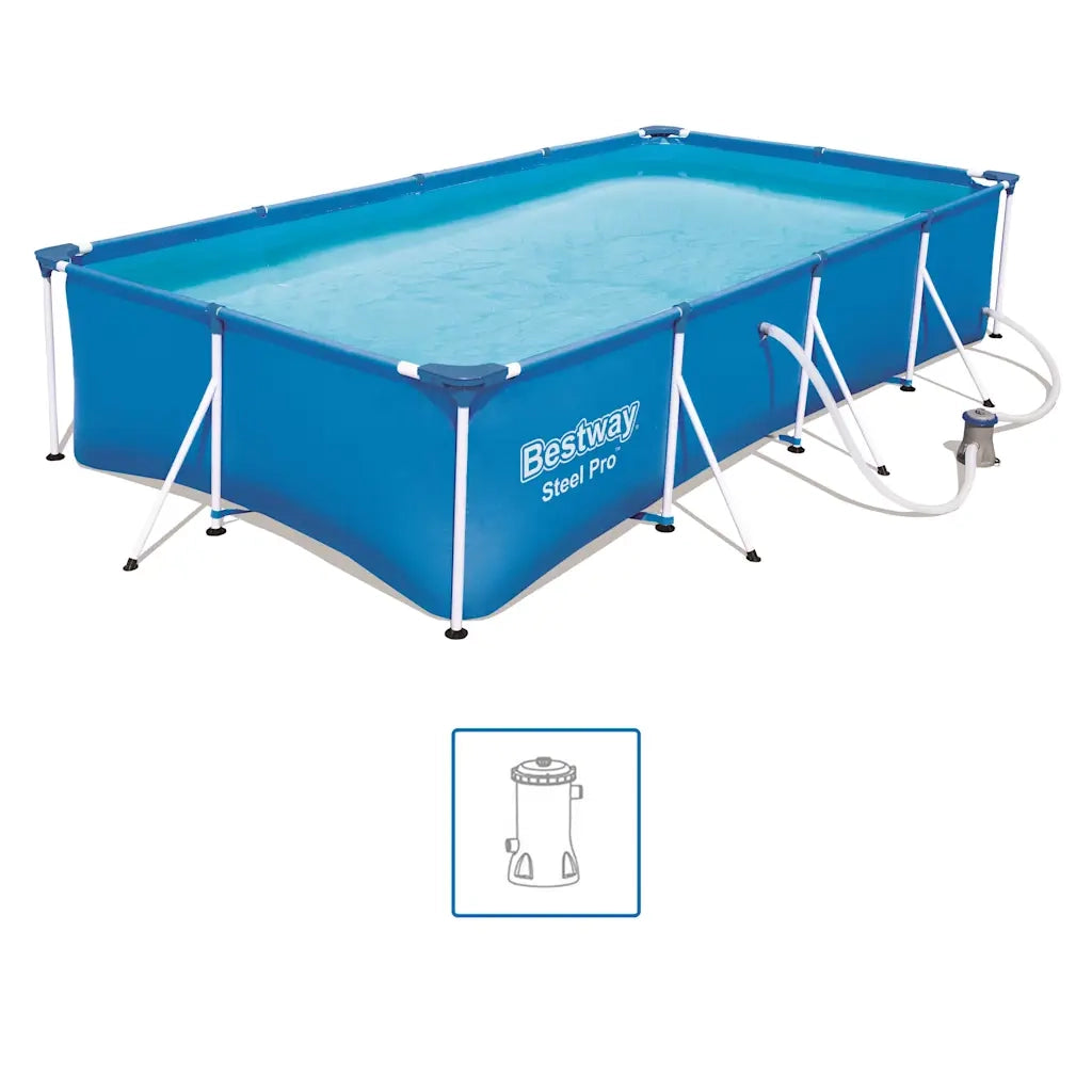 Bestway Steel Pro Set Piscina Rettangolare 400x211x81 cm 56424 91612