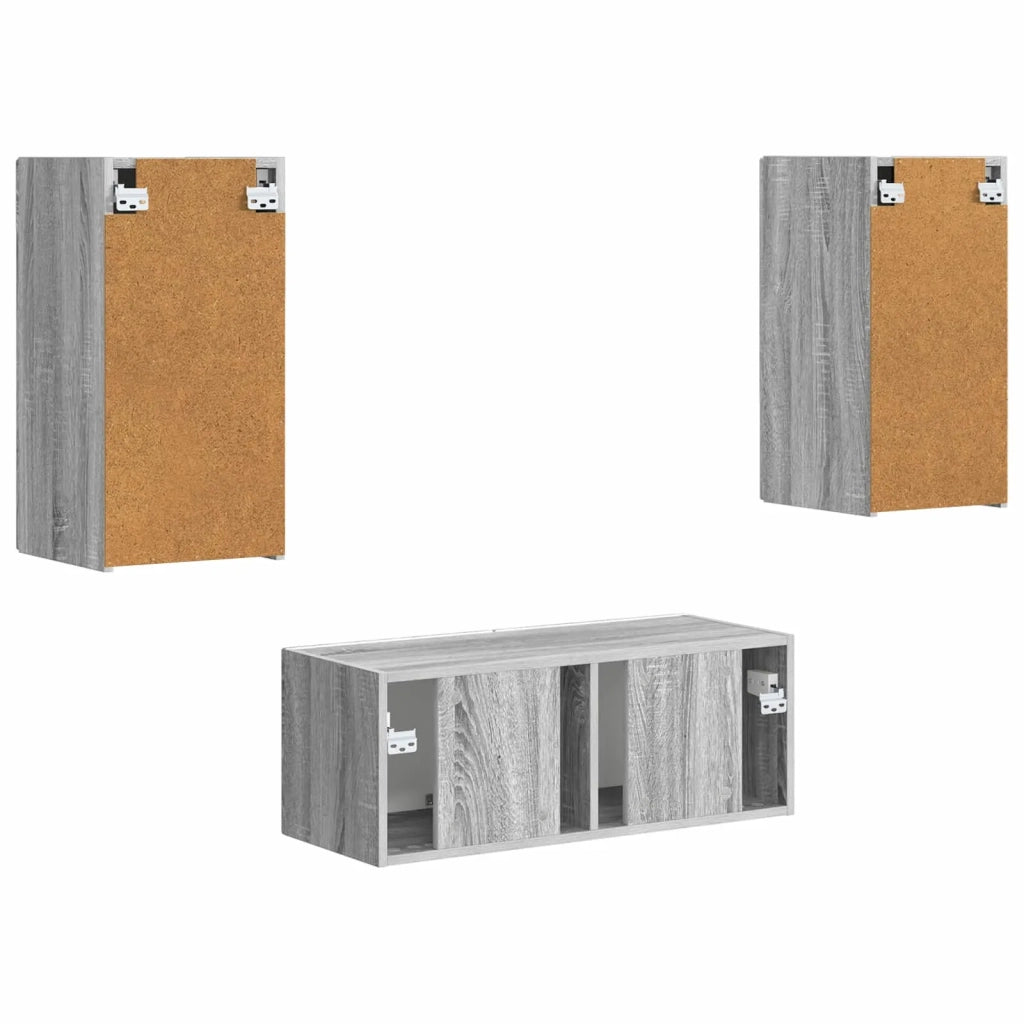 Set mobile TV 2 pcs Grigio Sonoma Legno multistrato 3408967