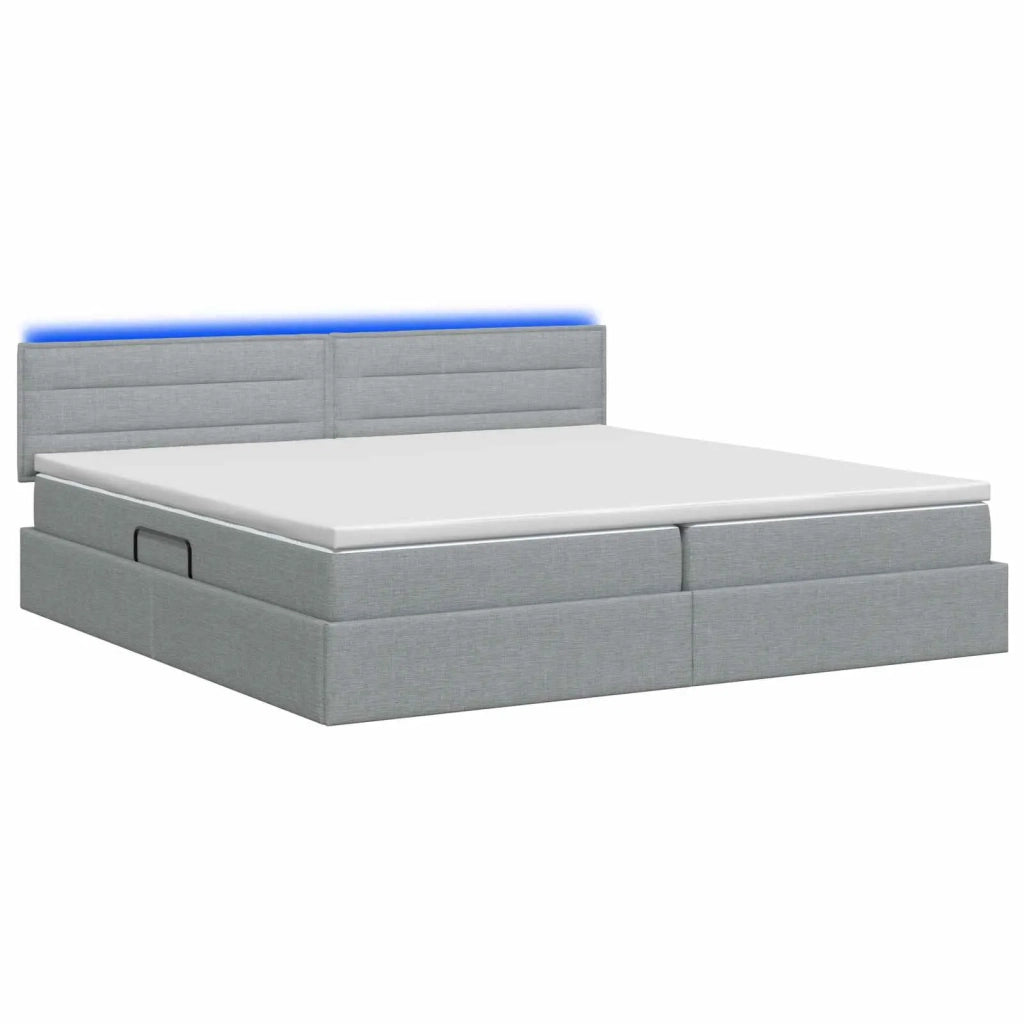 Letto con contenitore LED e materasso Grigio Chiaro 3459021