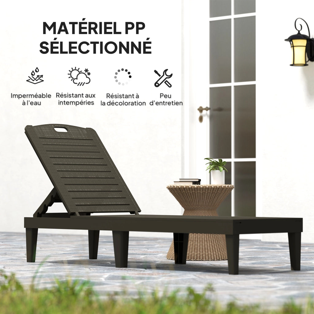 Lettino prendisole ¨C zephmum ¨C 2 pezzi, nero, 56x187x28 cm