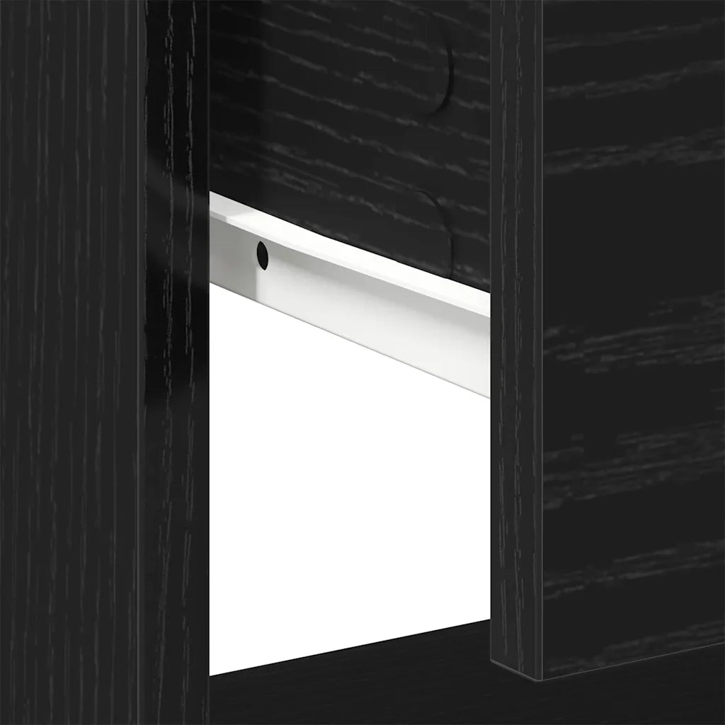 Comodino | Armadio da Notte | Mobiletto da notte Rovere Nero 45 x 34 x 44 cm Legno multistrato