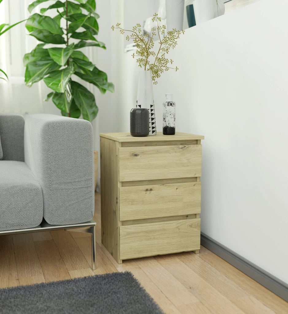 Comodino AKORD CL3 Quercia Artisan 40 cm 3 cassetti 40x35x57 cm