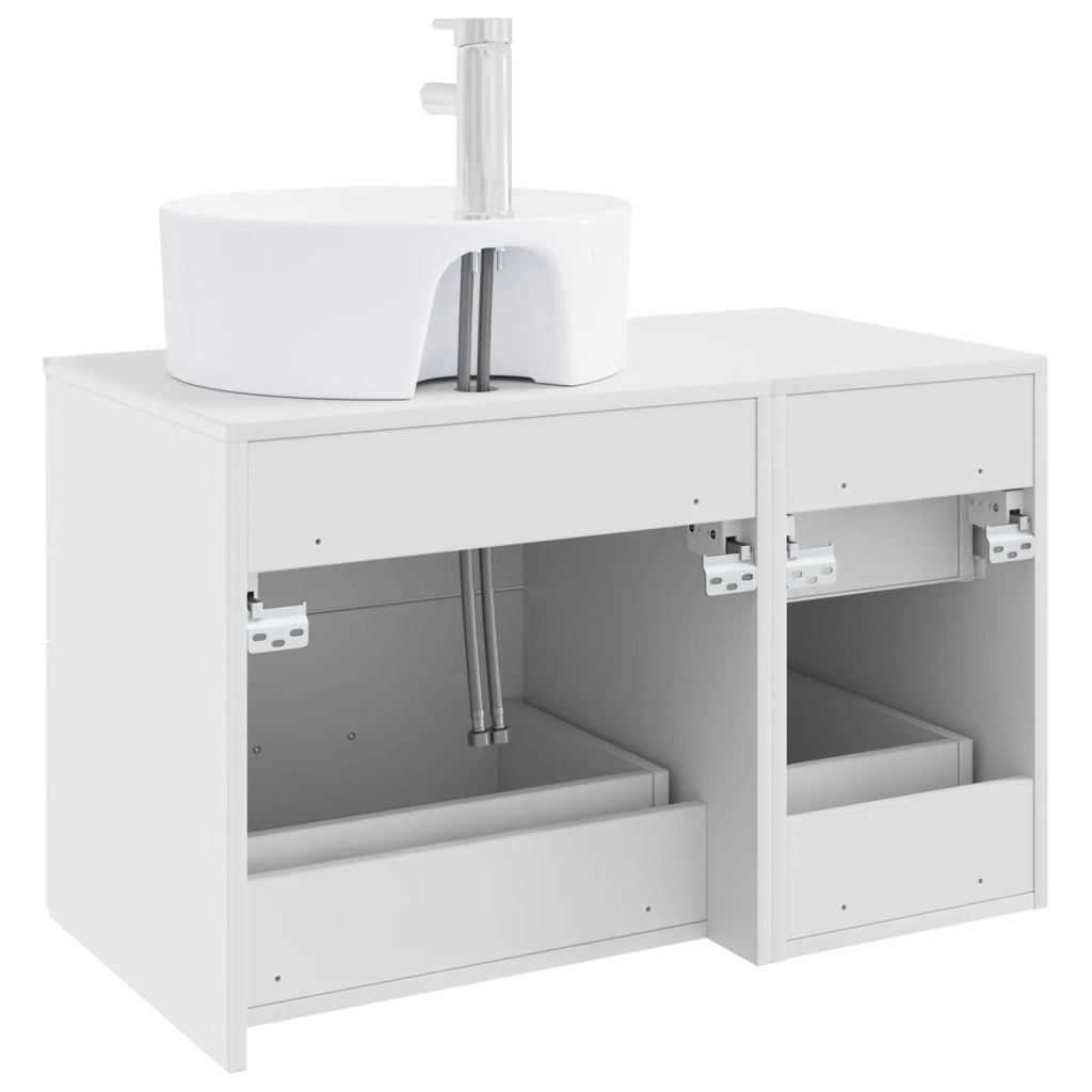 Set di mobili per il bagno 2 pz Bianco Legno ingegnerizzato 3403984