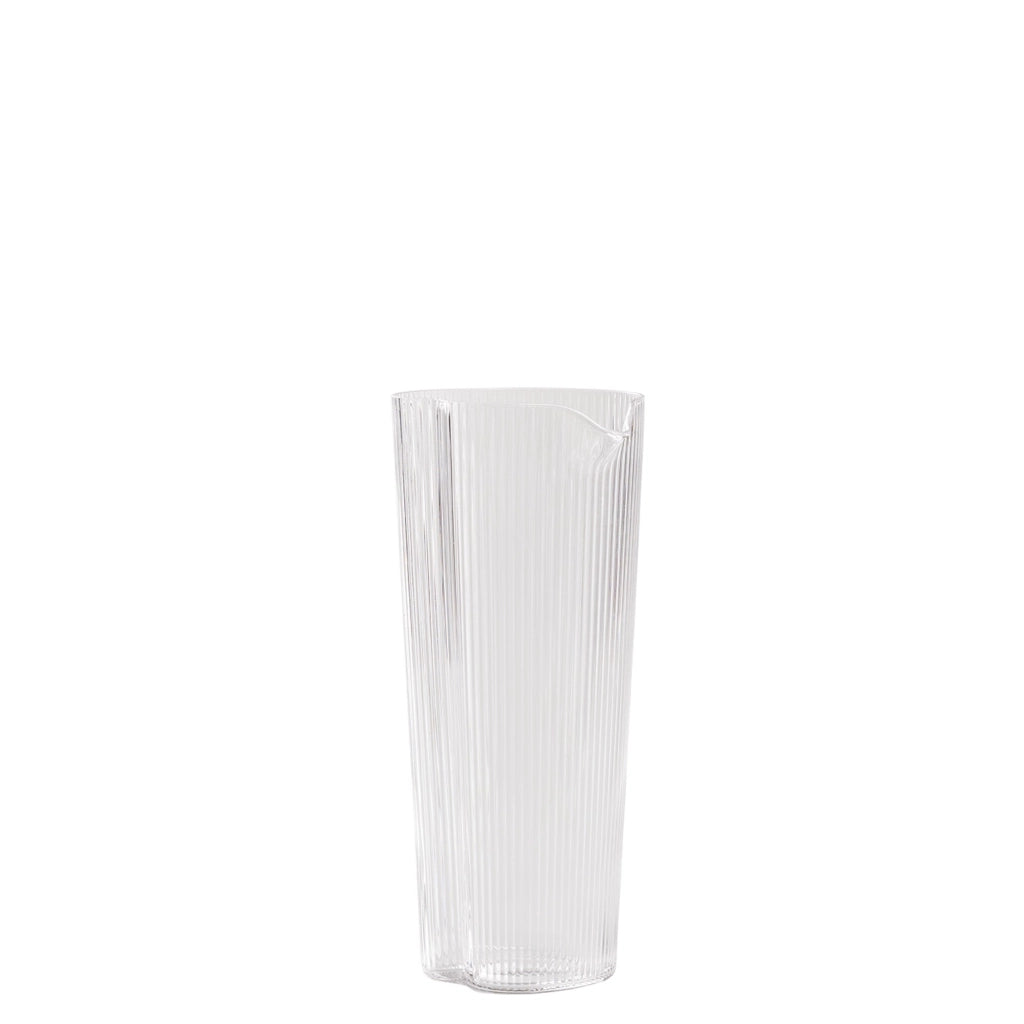 Handy Caraffa in Vetro Soffiato Trasparente con Decorazione a Solchi Verticali Elegante e Raffinata per Acqua Vino e Bevande Fredde Design Moderno