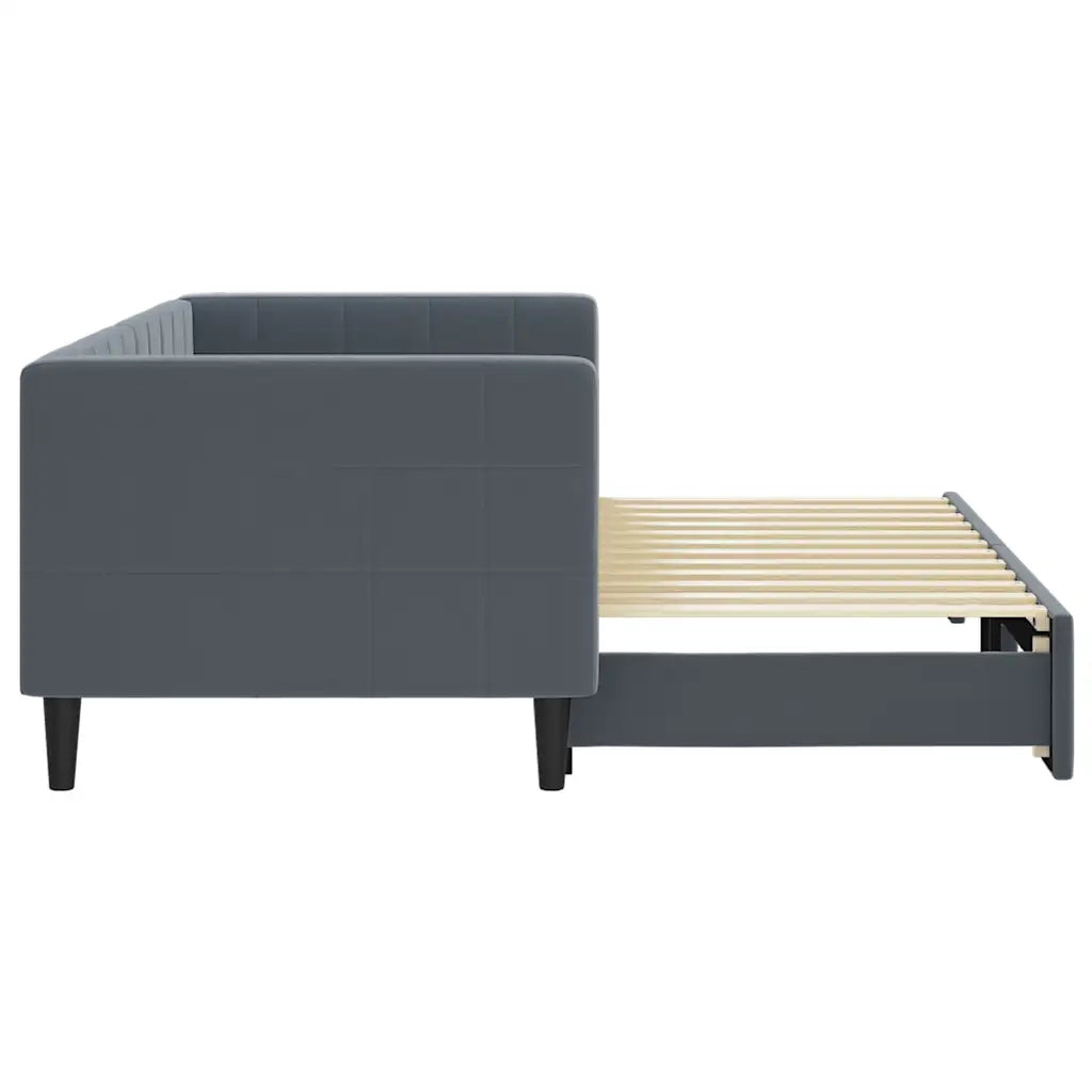 Divano Letto con Letto Estraibile Grigio Scuro 80x200cm Velluto 3196685