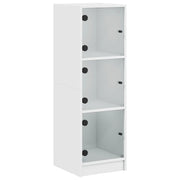 Credenza | Madia | Buffet da pranzo | Armadio da pranzo con Ante in Vetro Bianca 35x37x109 cm