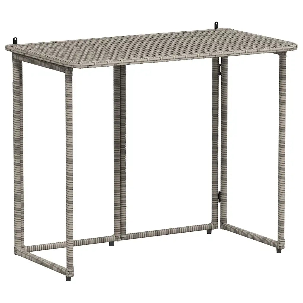 Tavolo da Giardino | Tavolino da esterno Pieghevole Grigio 90x51x75 cm in Polyrattan