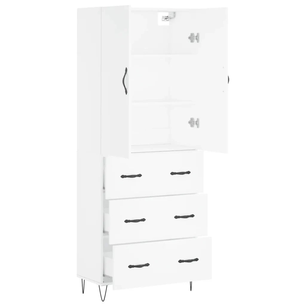 Credenza Bianca 69,5x34x180 cm in Legno Multistrato 3198081