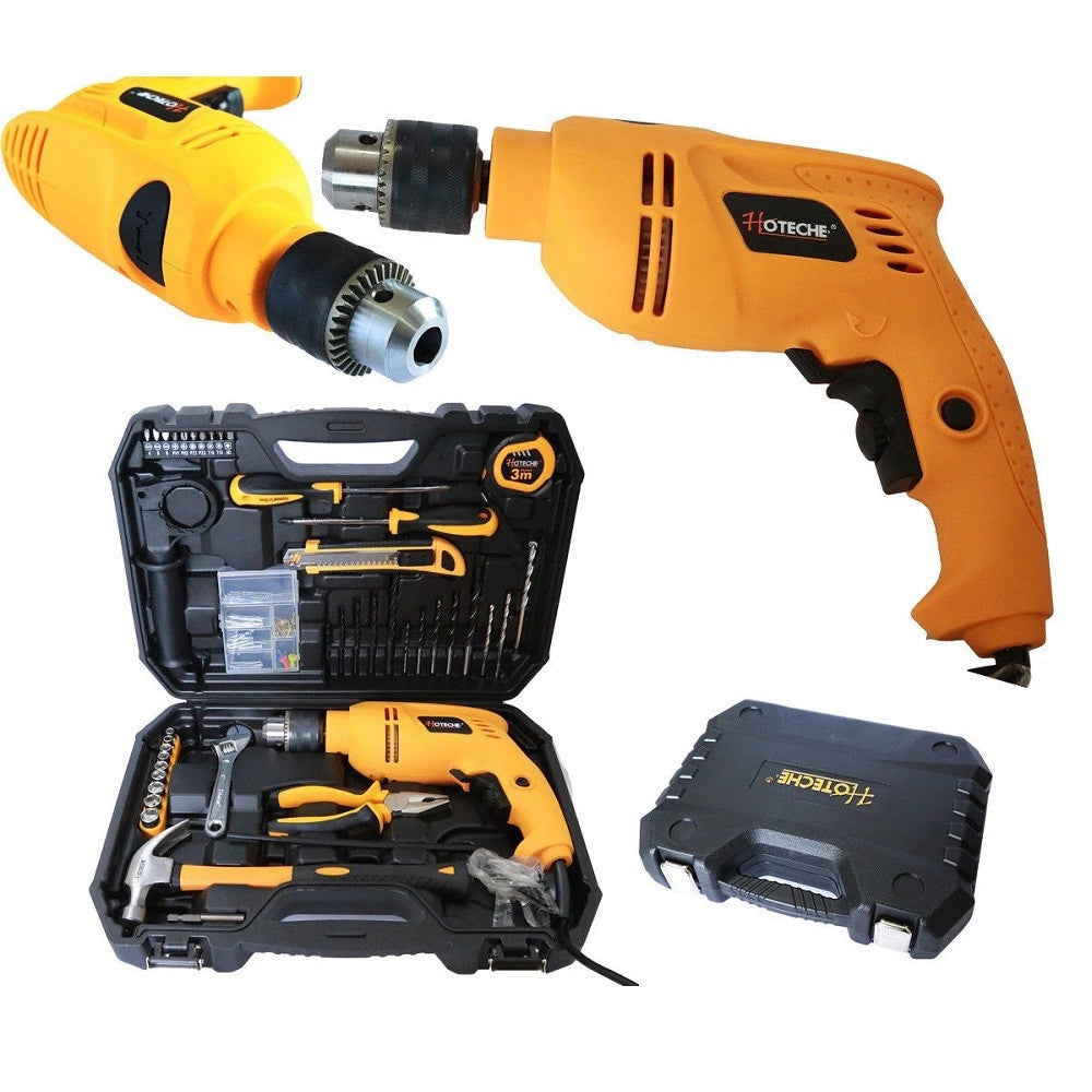 Trade Shop - Trapano A Percussione 600w Con Valigia 101 Accessori Mandrino 13mm 0-2700min Rpm -