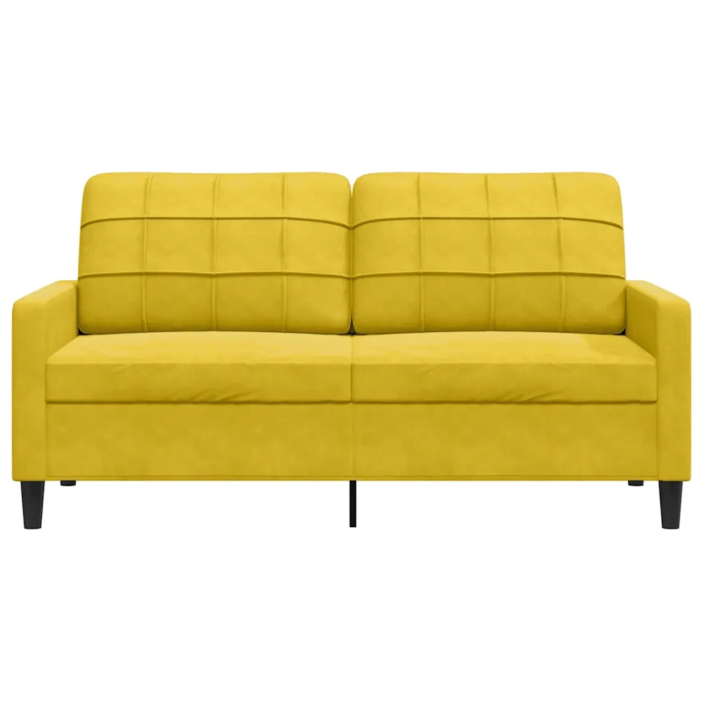 Divano a 2 Posti giallo 140 cm in Velluto