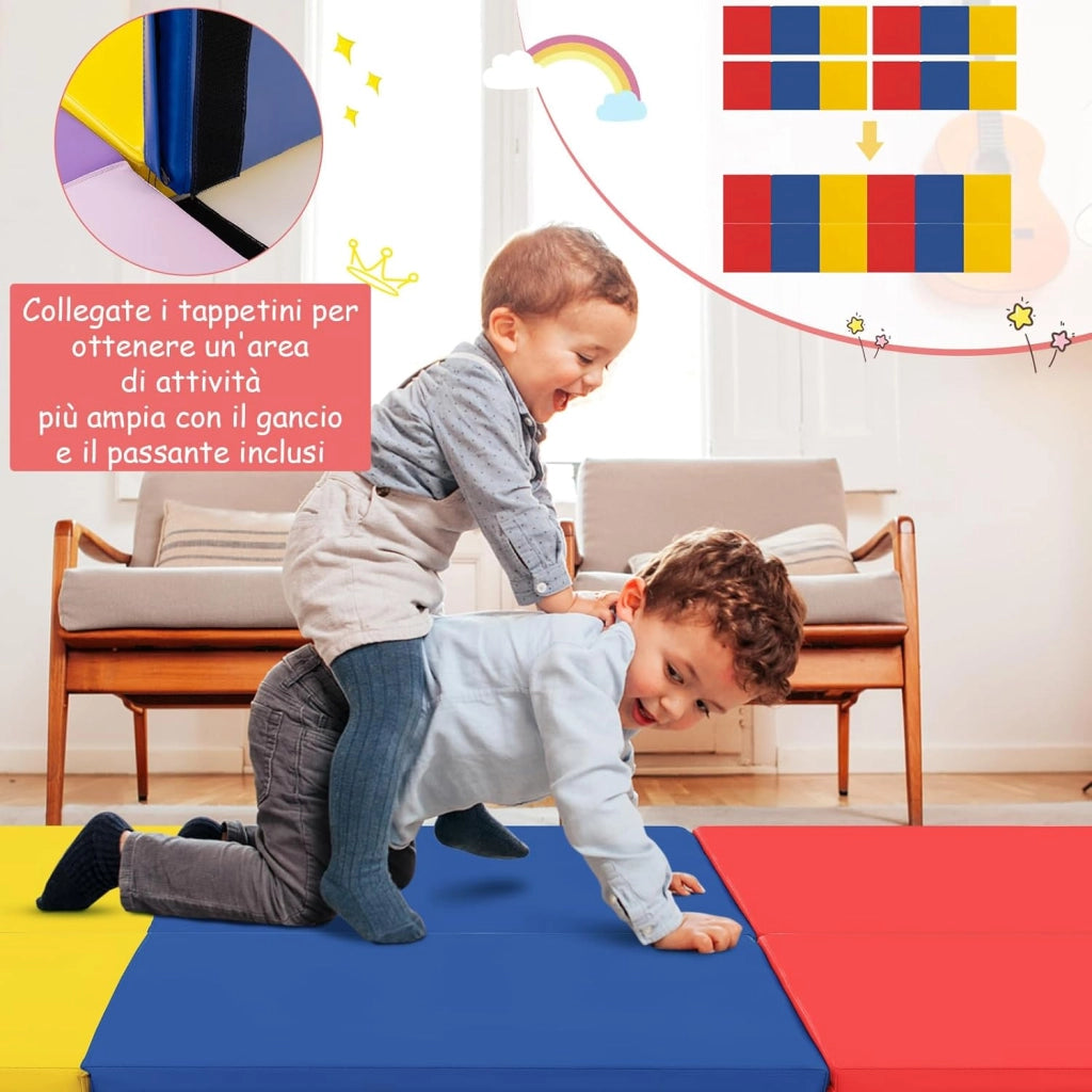 Tappetino da Yoga Spesso, Tappetino Fitness Pieghevole e Portatile con Imbottitura in EPE, Cerniera e Maniglie, Materassino Allenamento da Casa e Palestra,180 x 60 x 5 cm