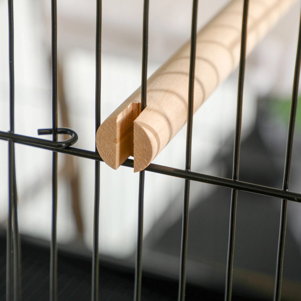 Gabbia Voliera per Uccelli per Interni 51,5x50x140 cm con Ruote e Vassoi Estraibili Nero