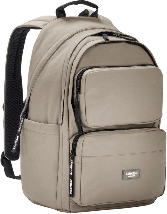 Zak scuola per ragazze e ragazzi adolescenti grigia - Nr. 3 Advanced - Grande borsa per donne e uomini per la scuola - 16 pollici cassetto per laptop - Realizzato con PET riciclato - Impermeabile