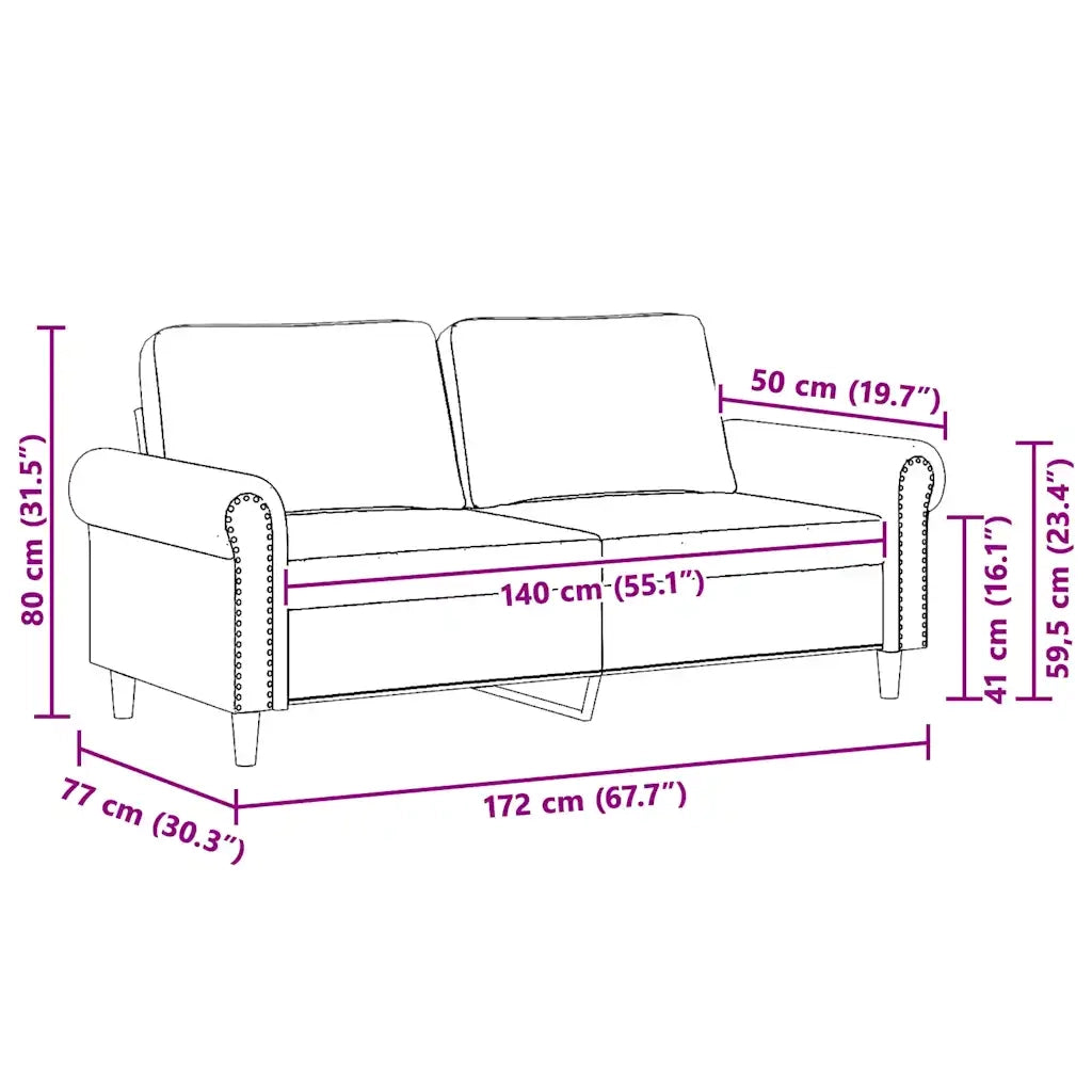 Divano | Divano da soggiorno | Sofa a 2 Posti giallo 140 cm in Velluto