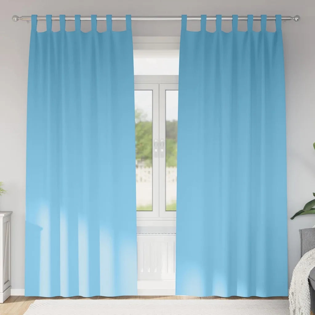 Tende Blackout con Anelli 2 pcs Blu Chiaro 260 x 140 cm 4107547