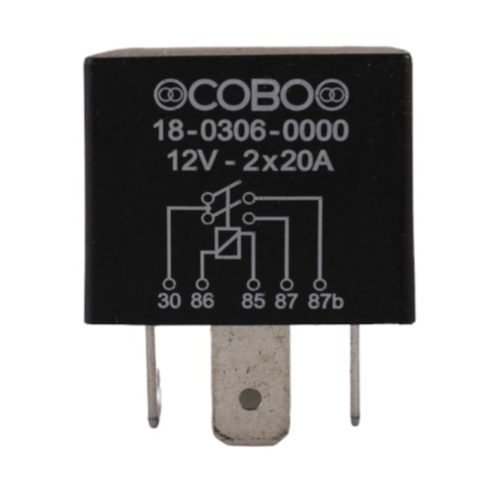 Relè doppio contatto 12V 2x20A Cobo