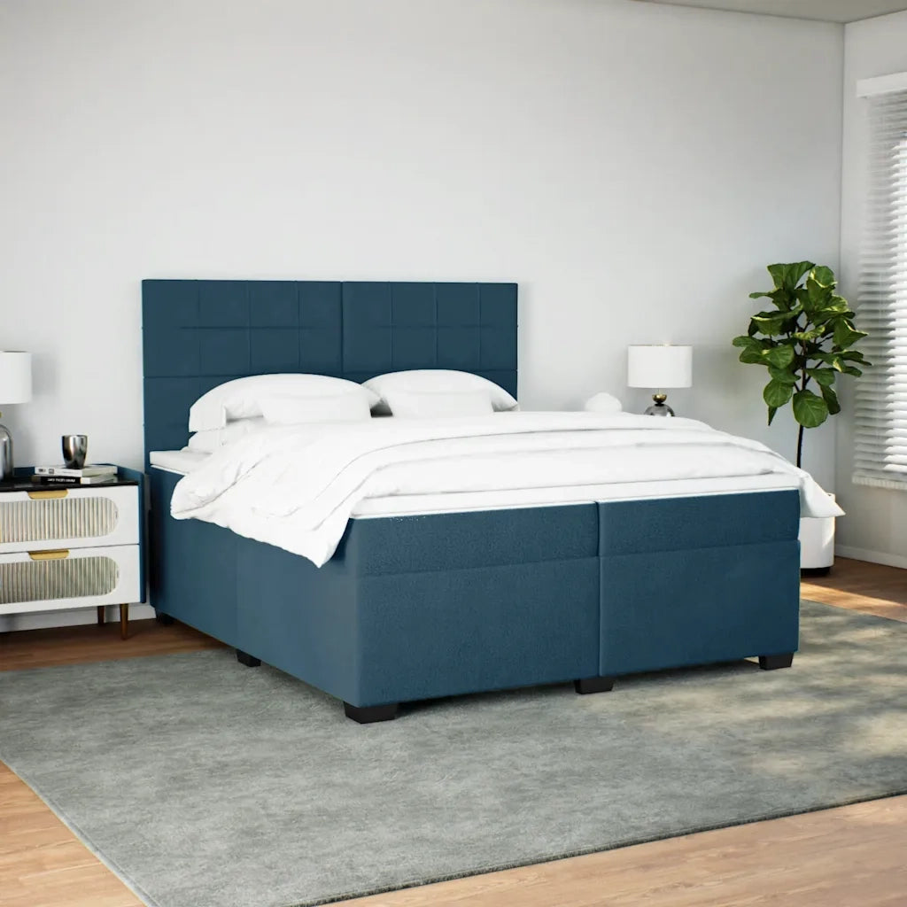 Giroletto a Molle con Materasso Blu 200x200 cm in Velluto 3293306