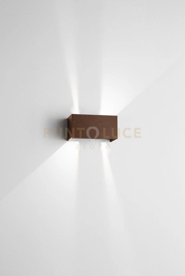 DOUBLE CUBE APPLIQUE DA ESTERNO 20W 1540LM 4000K IP65 CORTEN  20X10CM