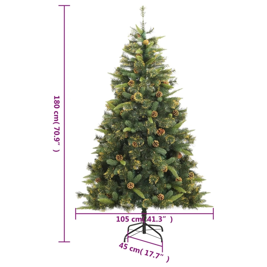 Albero di Natale Artificiale Incernierato con Pigne 180 cm 357702