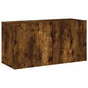 Mobile TV multimediale scaffale TV credenza mobile TV sala da pranzo soggiorno camera da letto a parete rovere affumicato 80 x 30 x 41 cm marrone 02_0028140