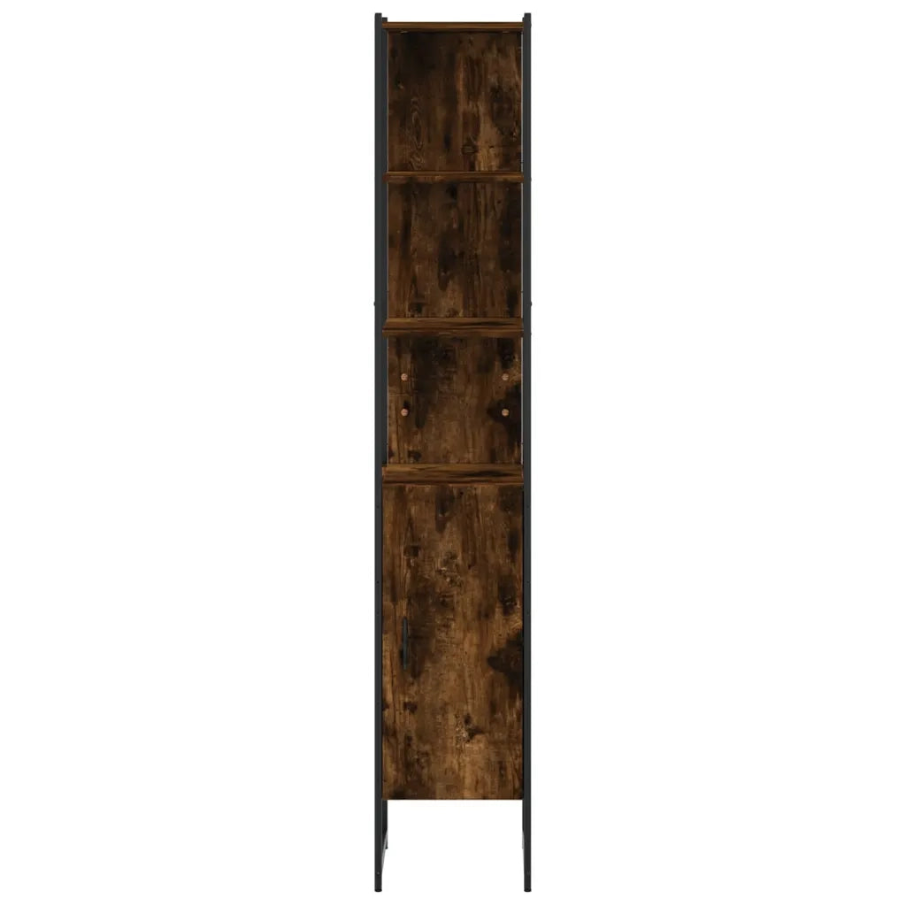 Mobile da Bagno Rovere Fumo 33x33x185,5 cm in Legno Multistrato