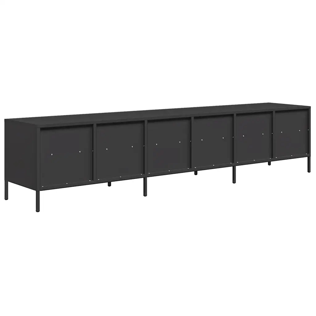 Mobile TV Nero 202x39x43,5 cm in Acciaio Laminato a Freddo 3307149