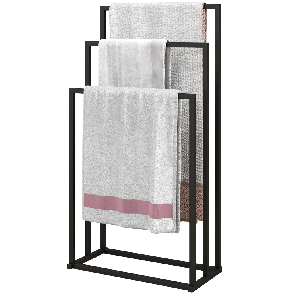 Porta asciugamani in acciaio con 3 stanghe ¨C zephmum ¨C 45x21.5x85 cm
