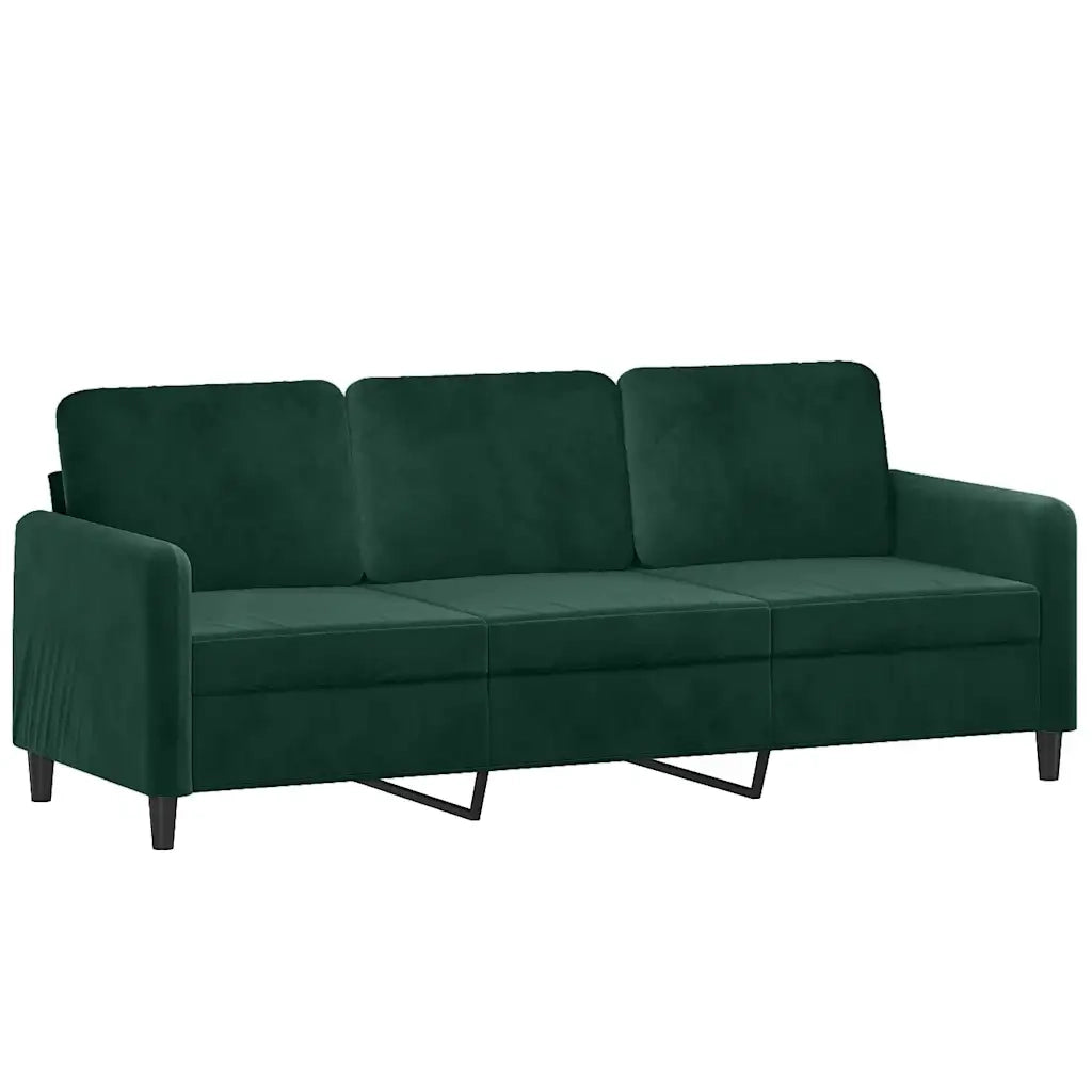 Set di Divani 2 pz con Cuscini Verde Scuro in Velluto 3202036