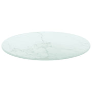 Piano per Tavolo | Superficie Tavolo | Piano Scrivania Bianco ?30x0,8 cm Vetro Temperato Design Marmo
