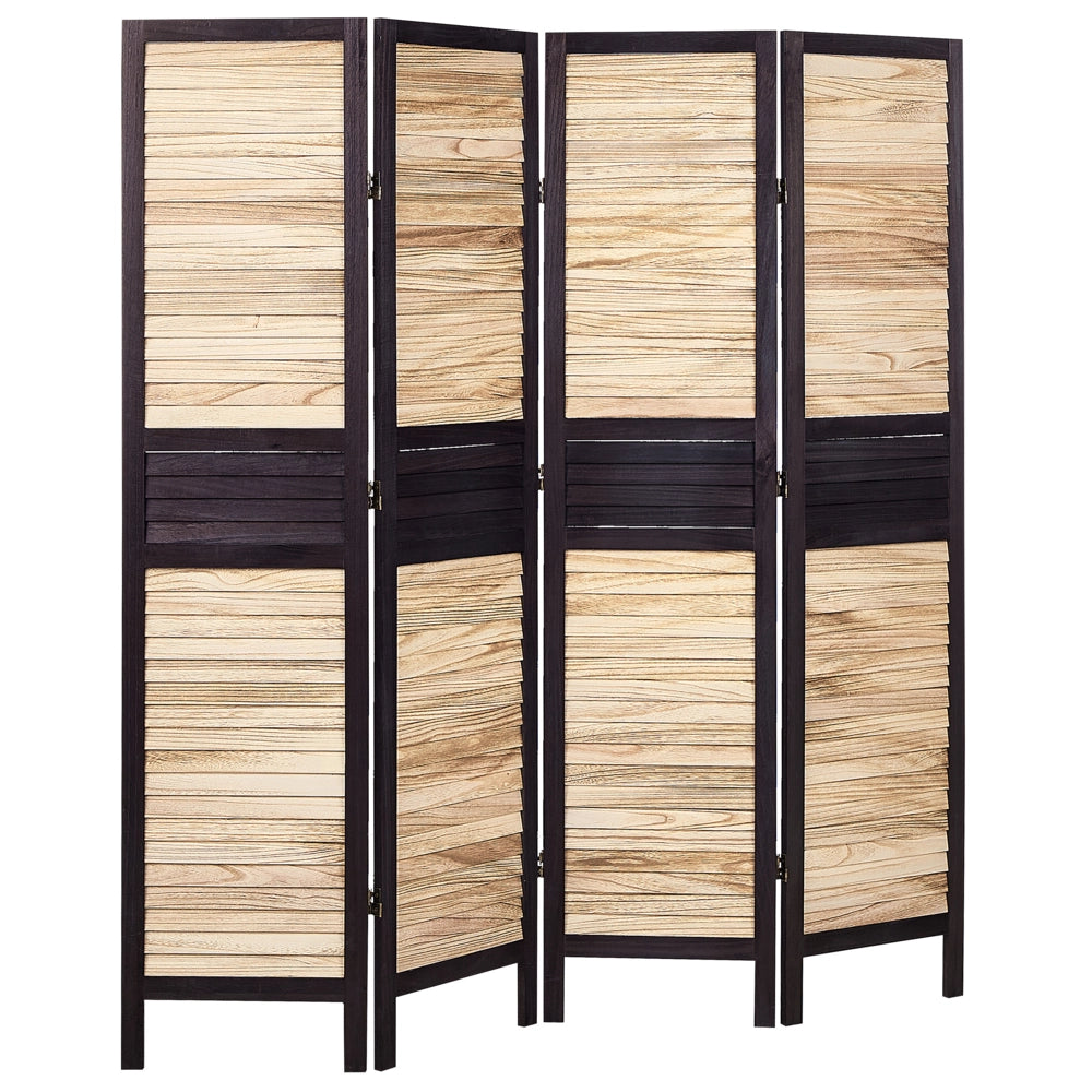 Divisorio per ambienti in legno chiaro e compensato di legno di Paulownia marrone 4 pannelli pieghevoli schermo decorativo divisorio Soggiorno Camera da letto Design tradizionale