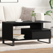 Tavolino da caffÃ¨  Nero Rovere 90x49x45 cm Legno ingegnerizzato