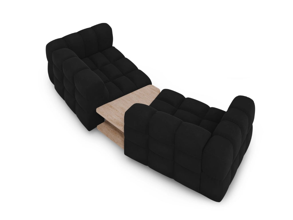 Cosmopolitan Design - Divano modulare "Sky" 2 posti in velluto nero 