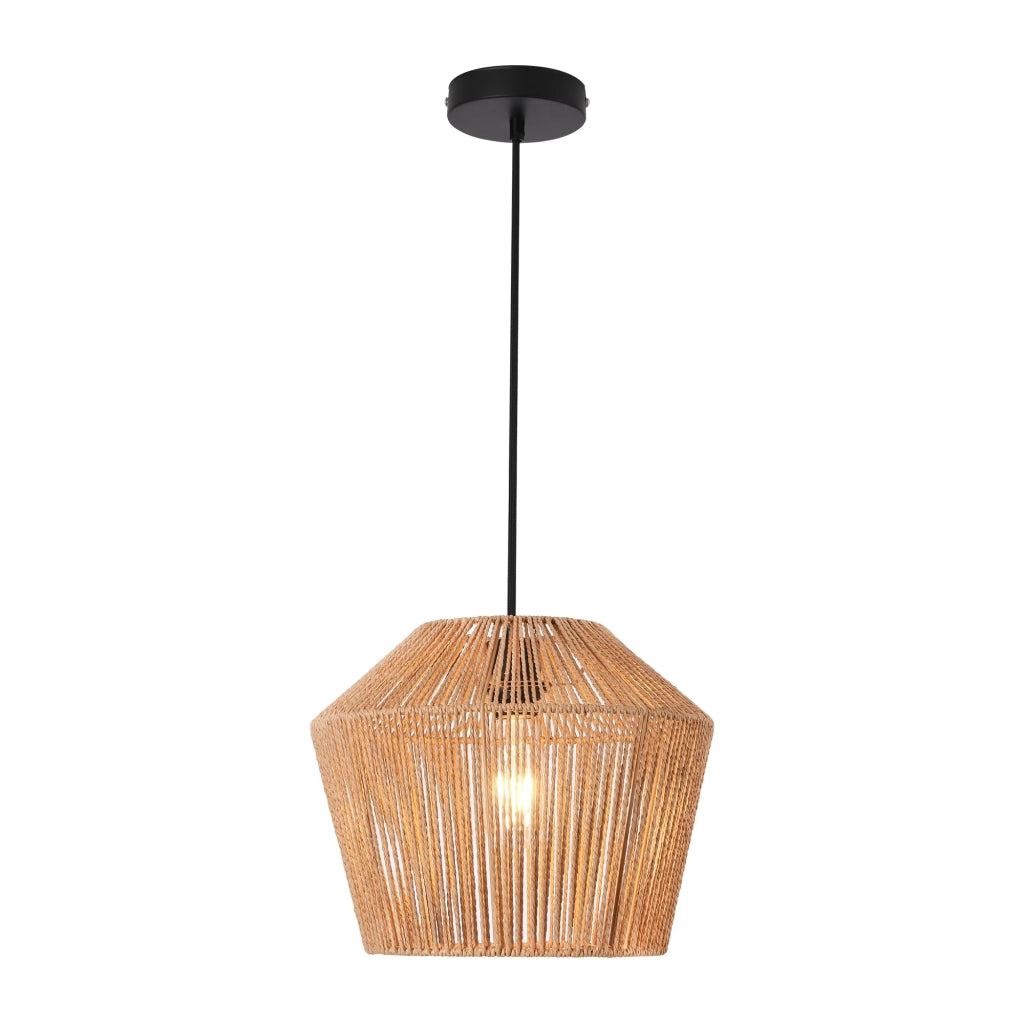 Lampadario a sospensione 158 x 33 cm nero e beige 03_0007593