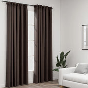 Tende Oscuranti con Ganci Effetto Lino 2 pz Talpa 140x225 cm 321205