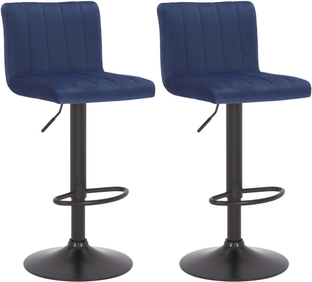 Set di 2 sgabelli da bar Jamie velvet blu