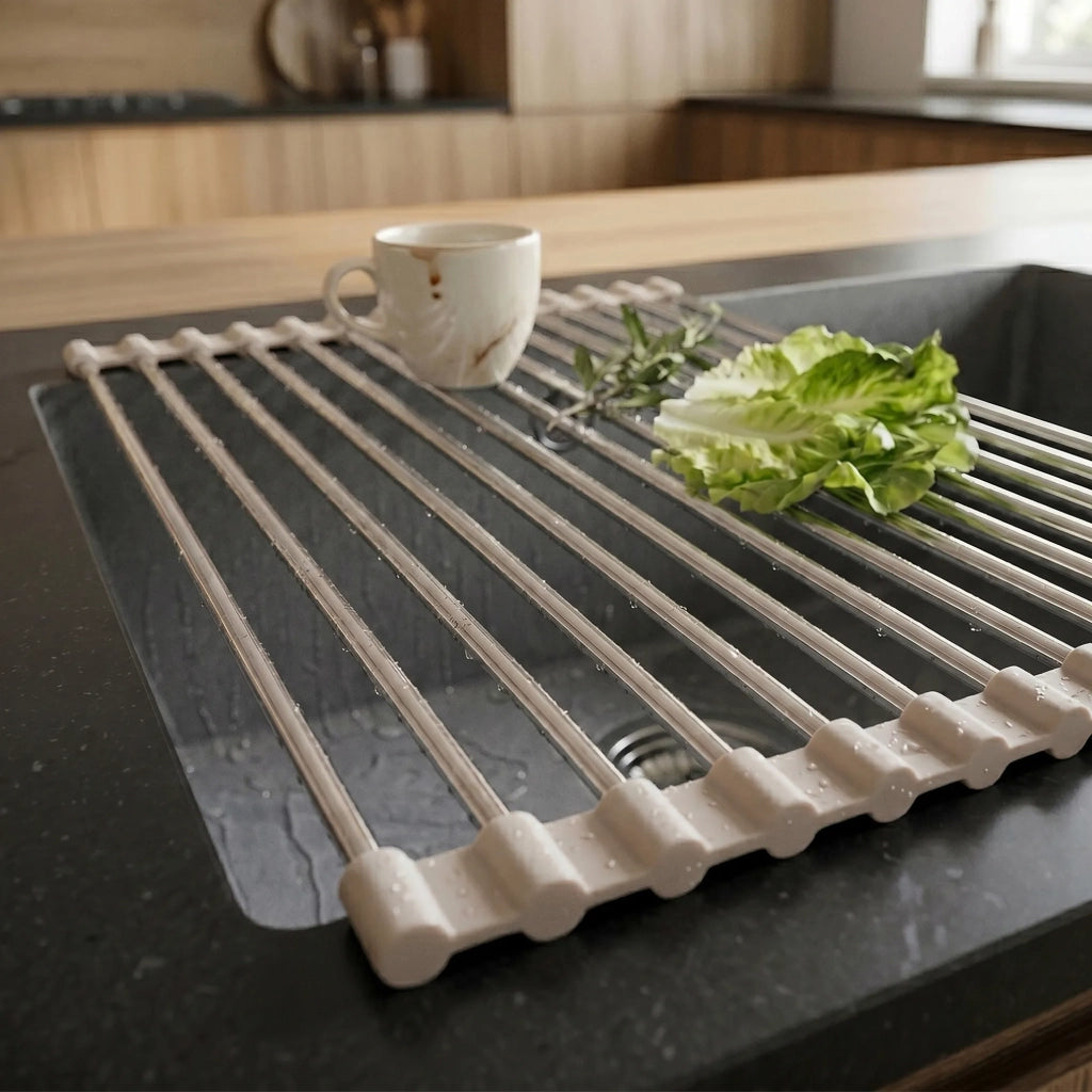 Set Di Accessori Per Lavello Da Cucina 3 Pz. Rea Beige