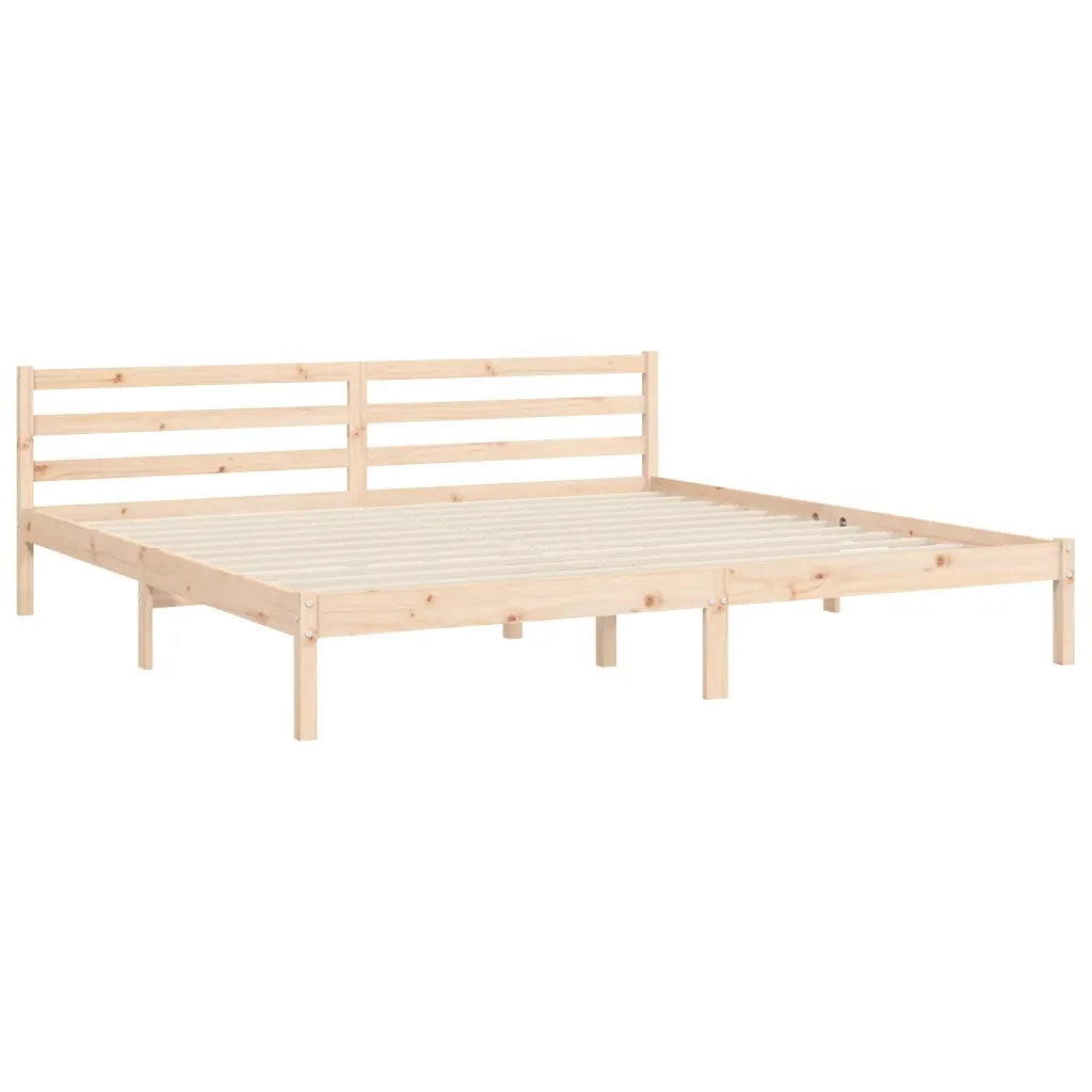 Giroletto con Testiera Super King Size-Struttura Letto in Legno Massello 627006