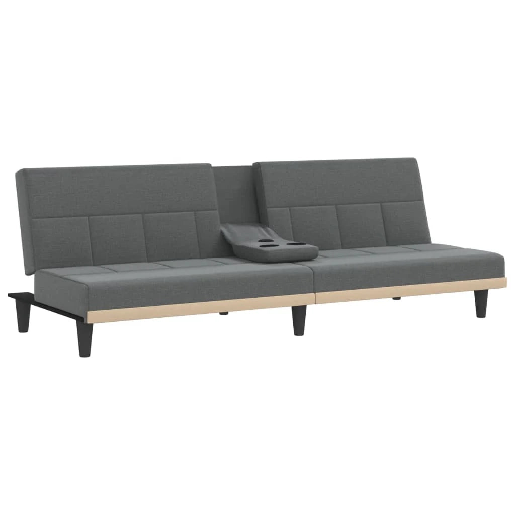 Divano letto con portabicchieri tessuto grigio scuro 02_0020423
