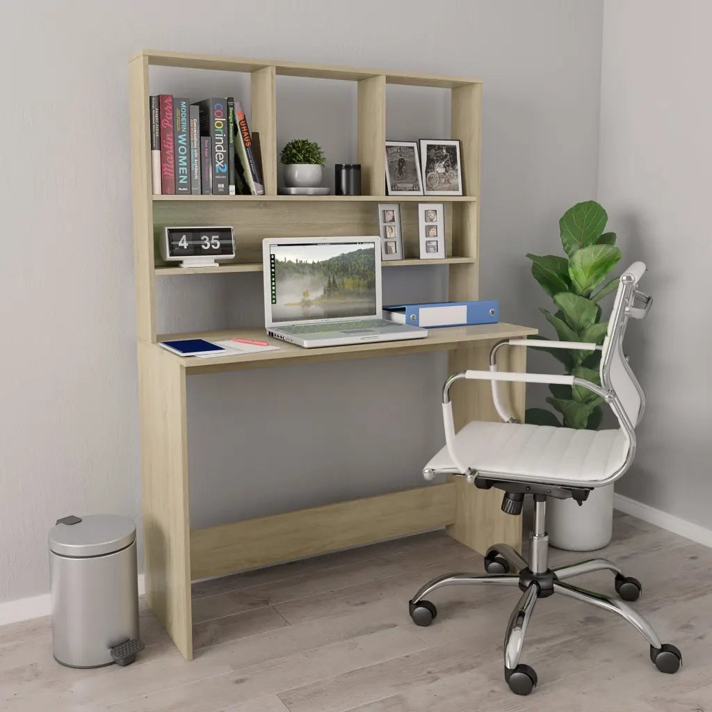 Scrivania e Ripiani Rovere Sonoma 110x45x157 Legno Multistrato 800390