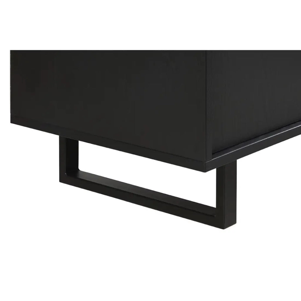 Mobile TV LOFT – Nero e quercia con 2 ante e 1 vano – L164 x H64 x P50 cm