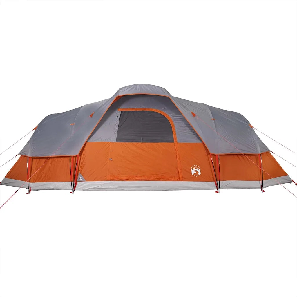 Tenda Familiare Cupola 11 Persone Grigia Arancione Impermeabile