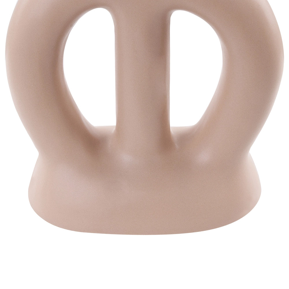 Vaso per fiori da tavolo in porcellana decorativa moderna forma astratta beige