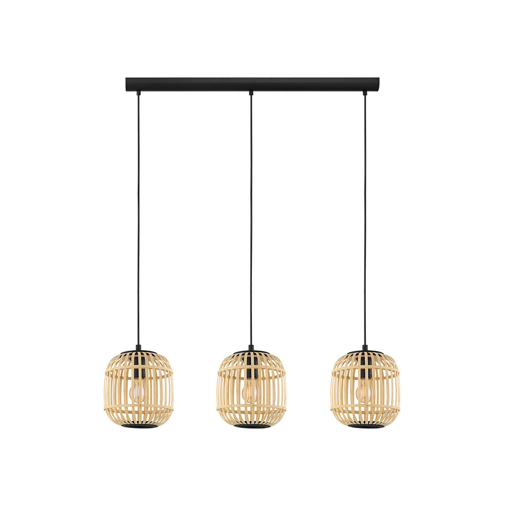 Lampadario Contemporaneo Bordesley 3 Luci Acciaio Nero