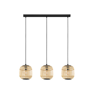 Lampadario Contemporaneo Bordesley 3 Luci Acciaio Nero