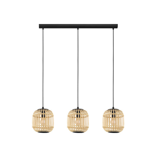 Lampadario Contemporaneo Bordesley 3 Luci Acciaio Nero