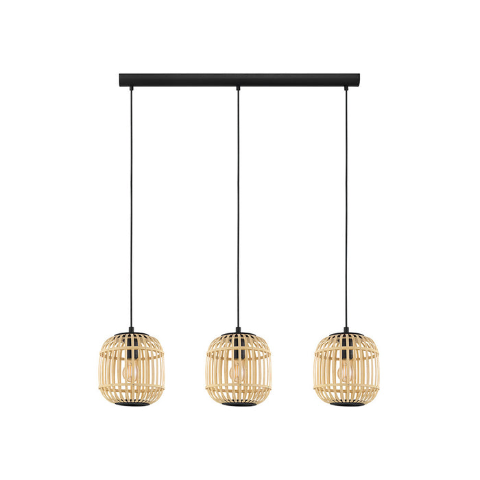 Lampadario Contemporaneo Bordesley 3 Luci Acciaio Nero