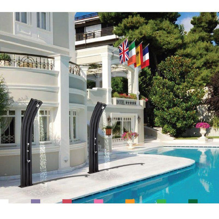 Doccia Solare Energy Pro 75 Litri In Alluminio Con Lavapiedi E Miscelatore Colore Antracite Cv-A920/7016